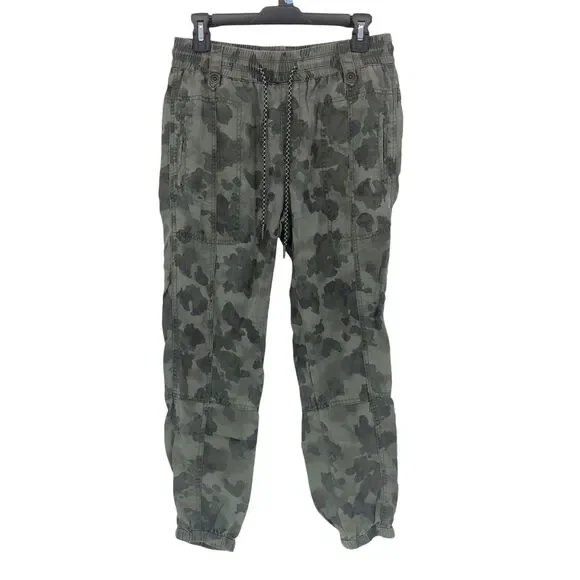 Anthropologie Leda Utility Joggers XS Camo Jogger Pants Drawstring 26.5 Inseam - Picture 3 of 9